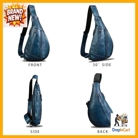 Genuine Leather Sling Backpack Crossbody Bag Retro Vintage Travel Hiking main image 4
